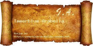 Immerblum Arabella névjegykártya